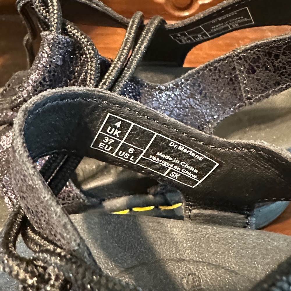 ✔️#66 Dr. Martens Black Glitter Platform Nartilla Gladiator Sandals - Picture 5 of 9